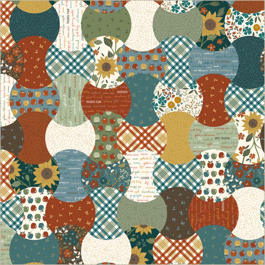 Honeycrisp Allison Harris 55190D-1 Multi Apple Core Wholecloth