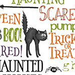 Scaredy Cats White Purr-fect Halloween Fabric by Terri Degenkolb