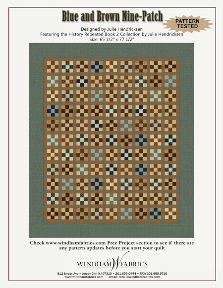 Blue and Brown Nine-Patch by Julie Hendrickson