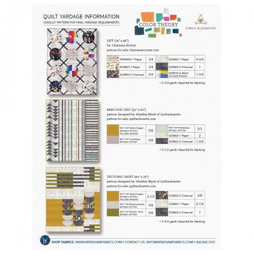 Color Theory Project Yardage Requirements by Various Designers