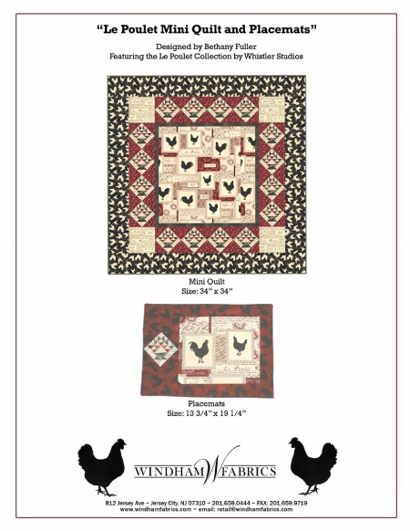 Le Poulet Mini Quilt and Placemats by Bethany Fuller