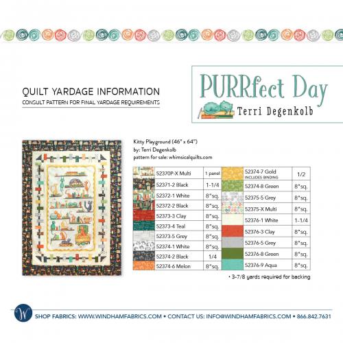 Purrfect Day Project Yardage Requirements by Various Designers